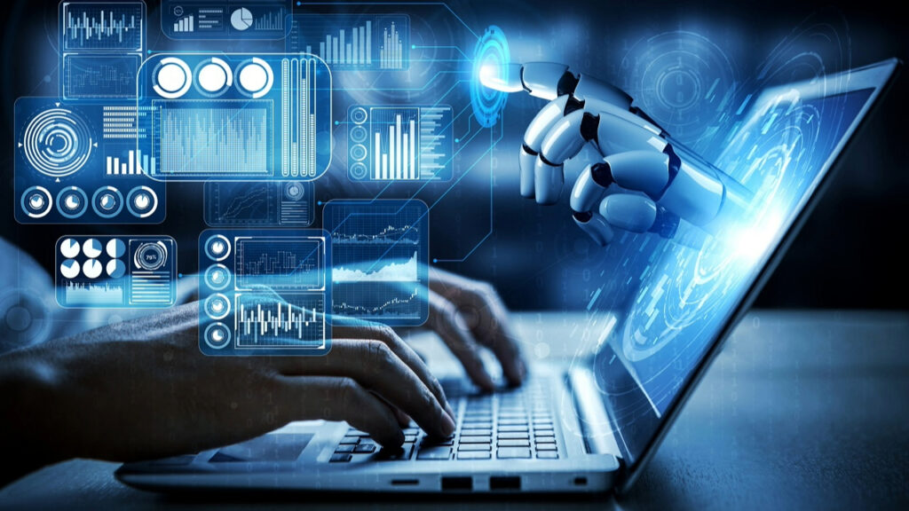 Ai computer robot hand istock